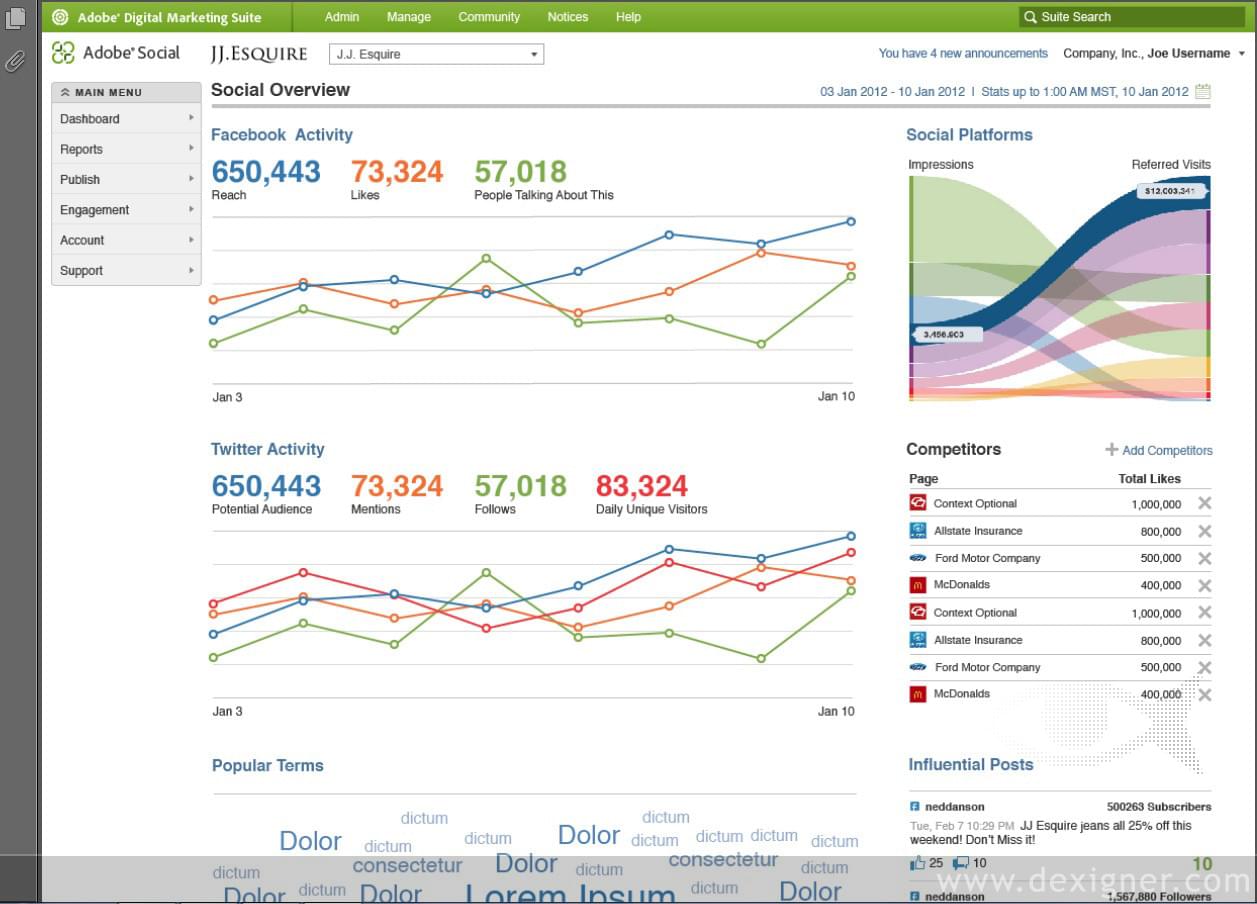 Adobe Analytics visual dashboard