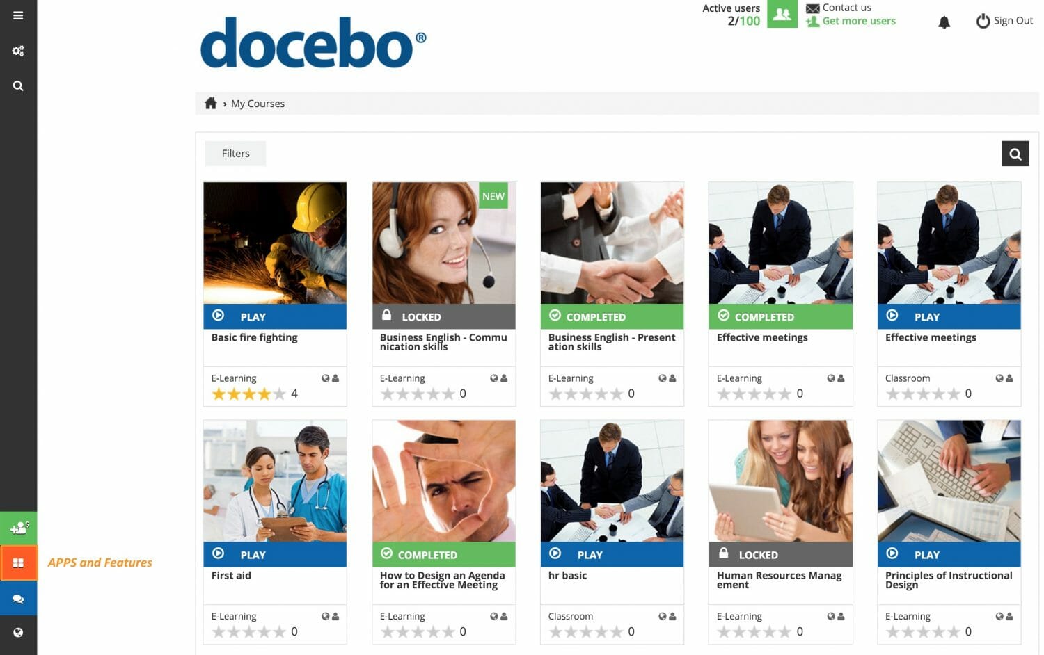 LMS features - Docebo gamification management