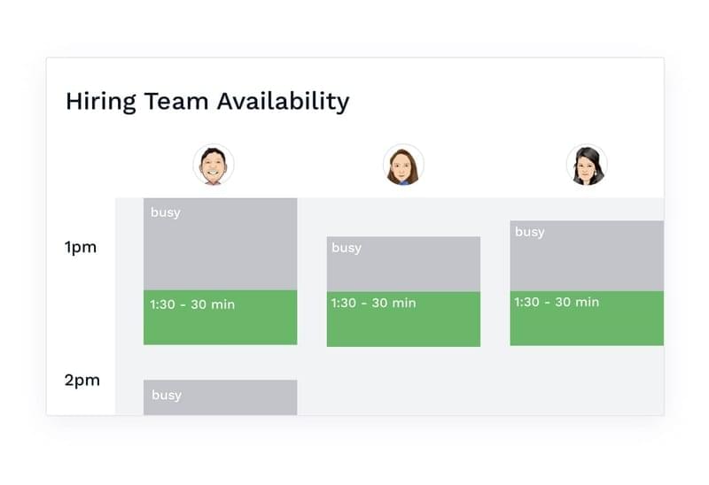 Screenshot of scheduling in Breezy HR