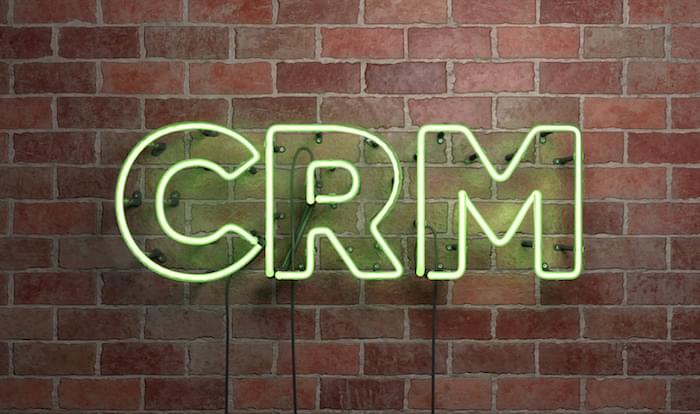 real-time CRM neon sign