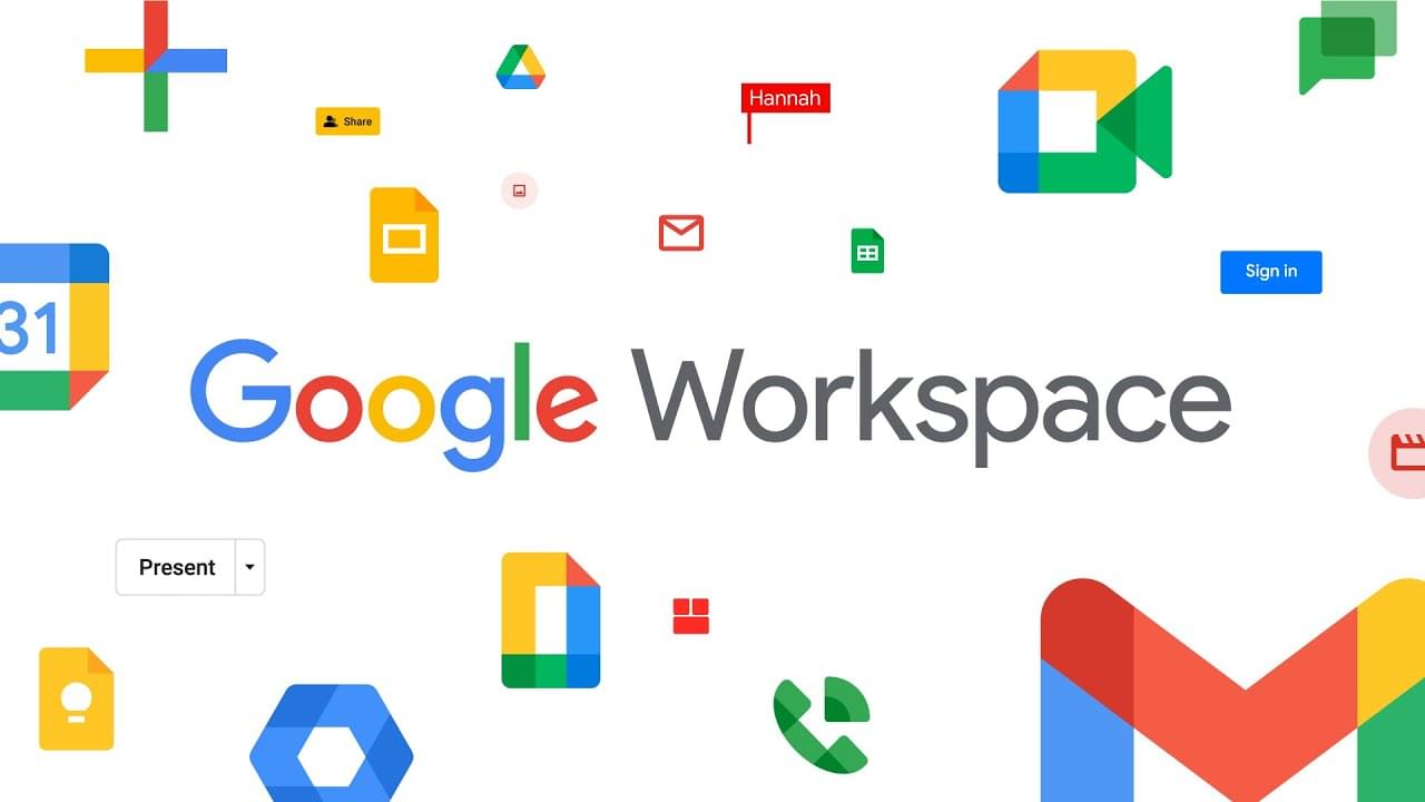 Google Workspace apps including docs, sheets, and slides
