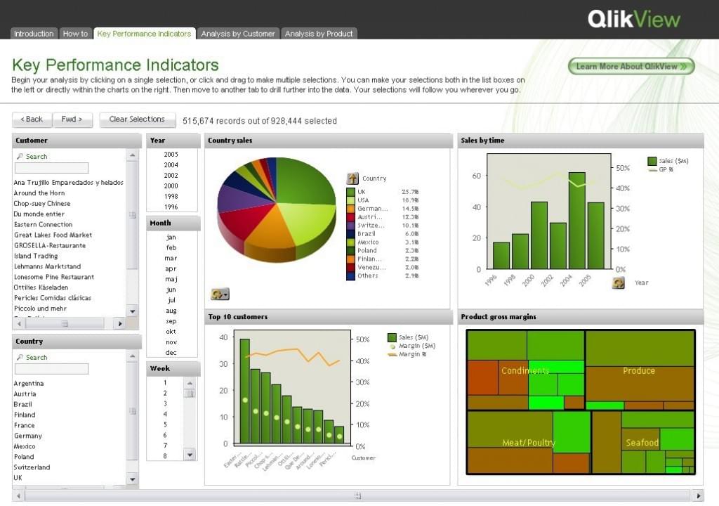 Qlikview bi software screenshot