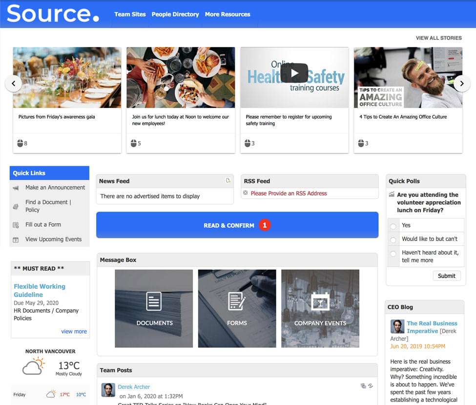 Desktop view of Source by IC Thrive SharePoint Alternative