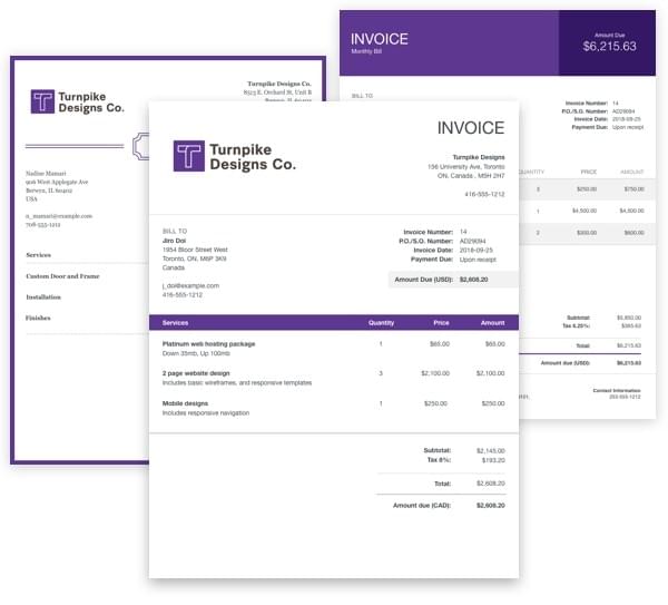 Wave invoicing examples