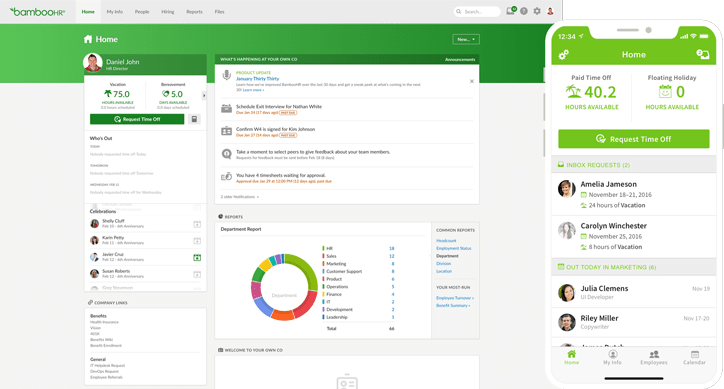 BambooHR Desktop and Mobile View
