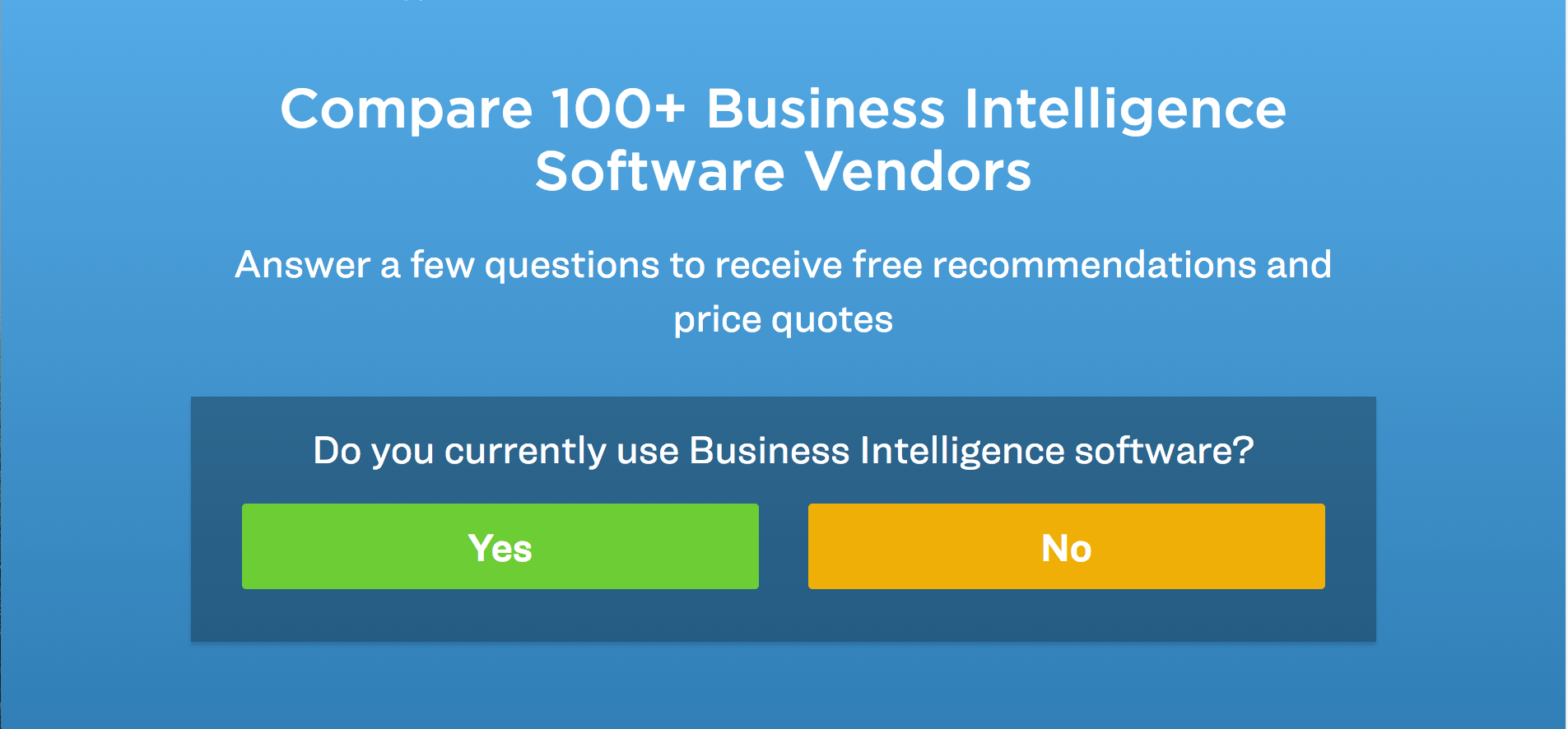 get the best BI software for your business using this tool.