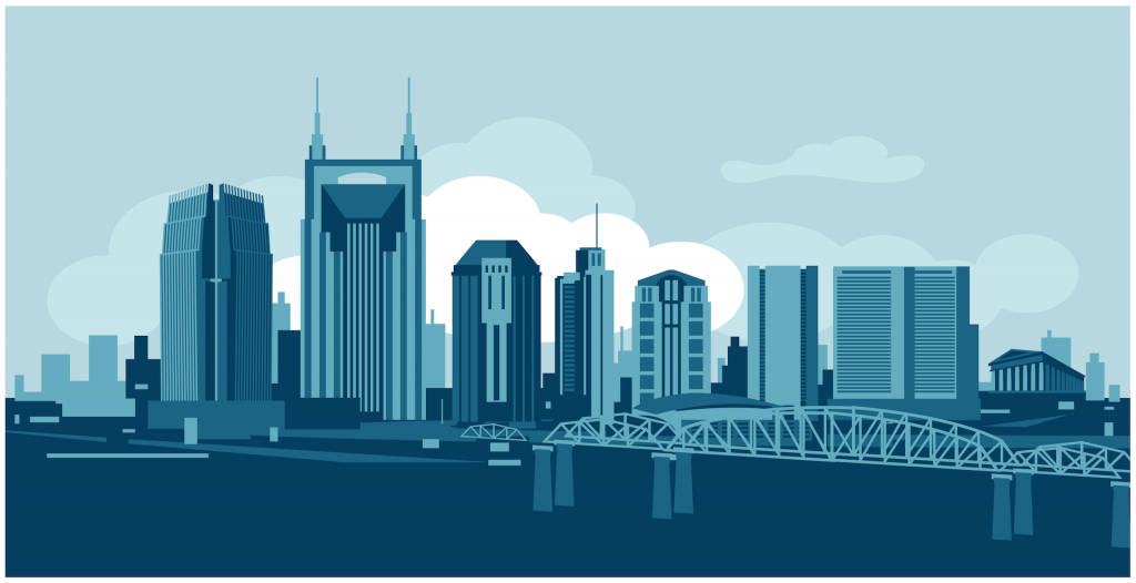 Illustration of the Nashville skyline.
