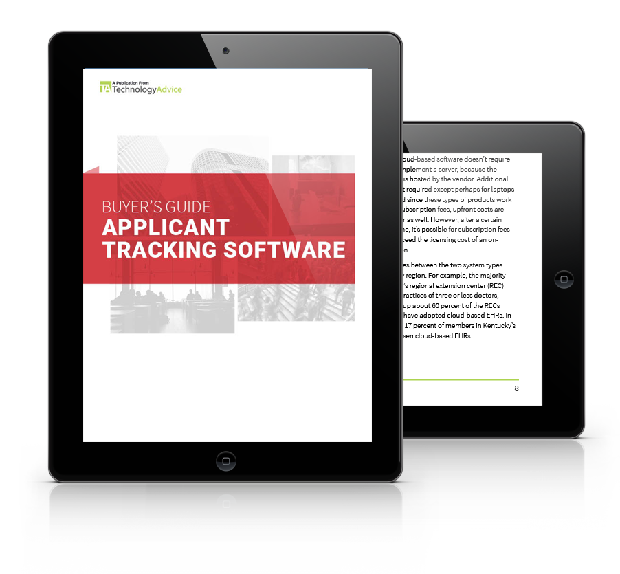 Guide to Applicant Tracking Software PDF inside iPad