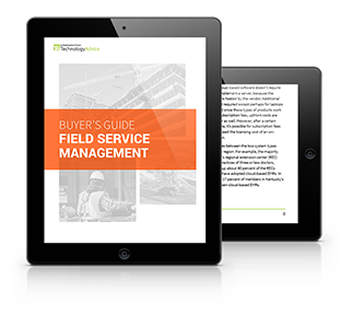 Guide to Field Service Management Software PDF inside iPad