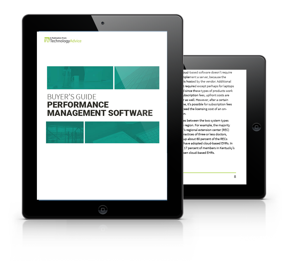 Guide to Performance Management Software PDF inside iPad