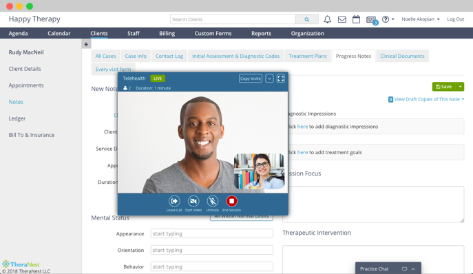 Telehealth Software for Therapists | Free Trial | TheraNest