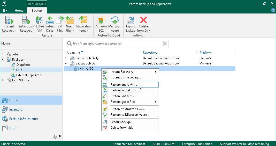 Veeam recovery system.